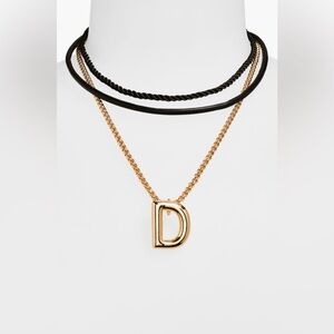 Open Edit Interchangeable Initial Pendant Necklaces - Letter D